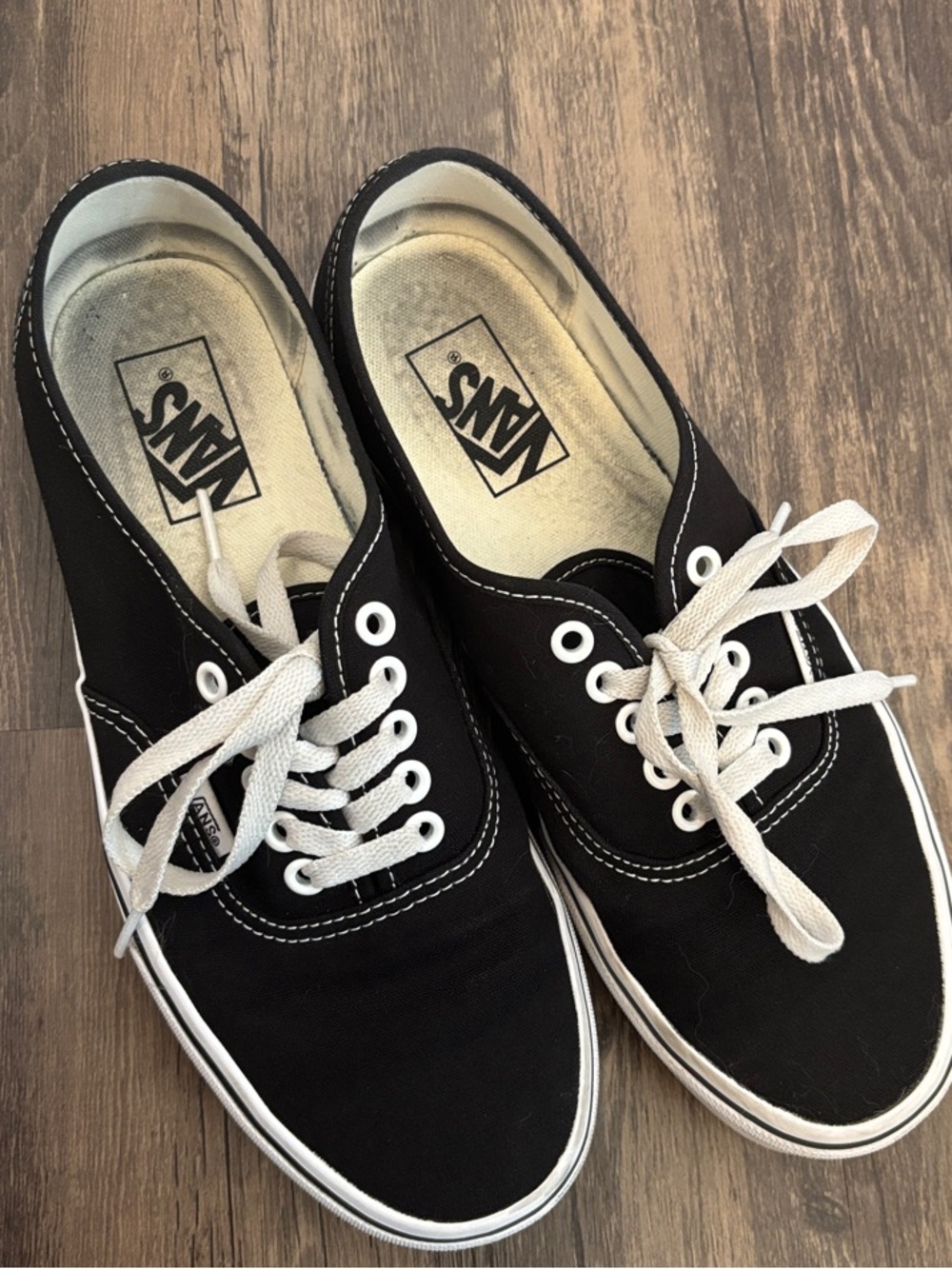 Vans Black Canvas Low-Top Sneakers with White Laces